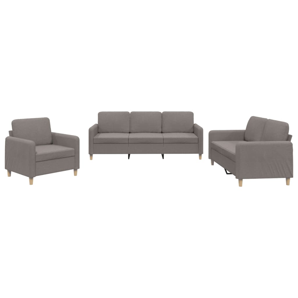 3-Delige Loungeset Stof Taupe met kussens