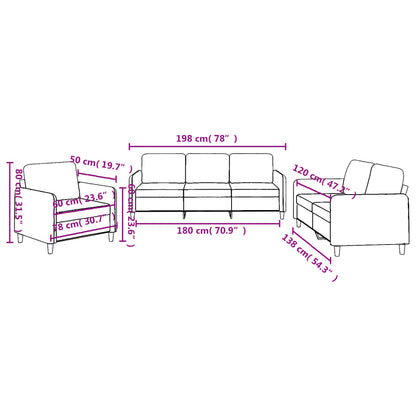 3-Delige Loungeset Stof Taupe met kussens