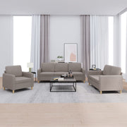 Loungeset 3-delig stof taupe met kussens
