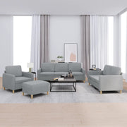 Loungeset 4-delig stof lichtgrijs