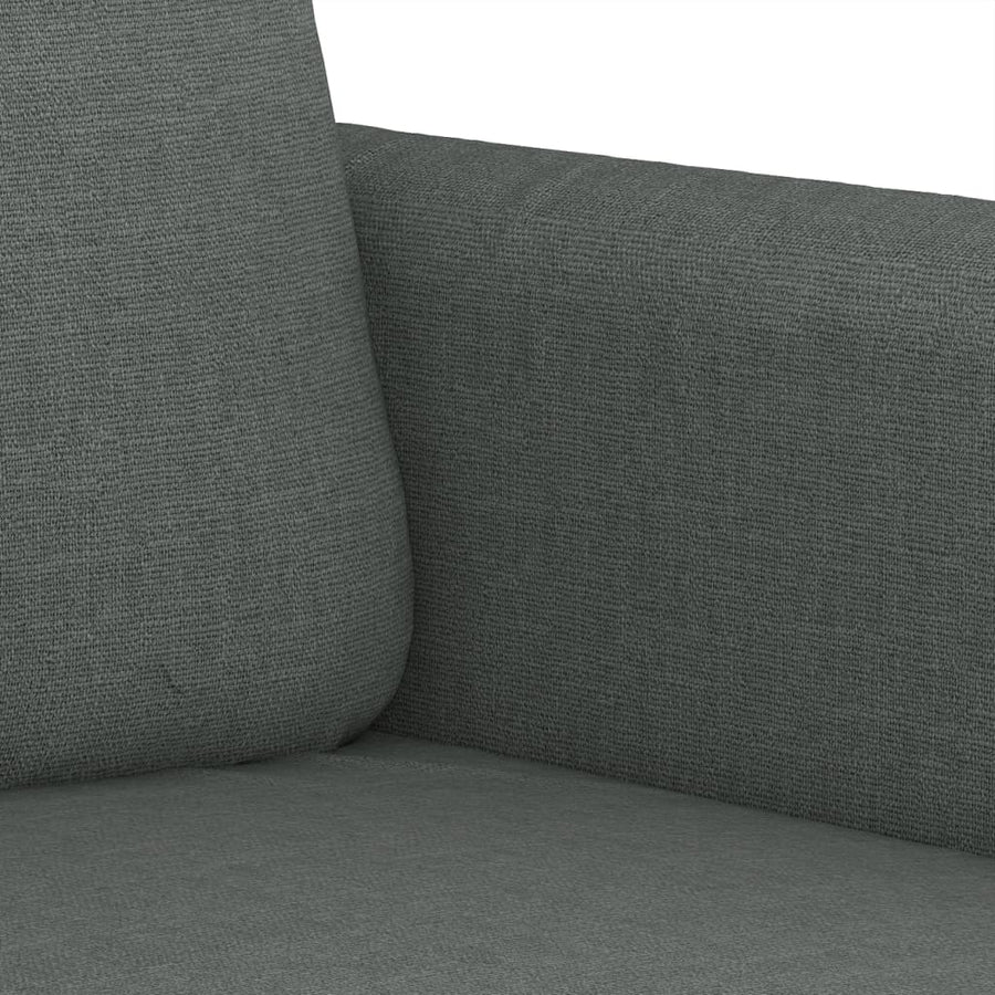 4-Delige Loungeset Met Kussens Stof Donkergrijs met kussens en voetenbankje