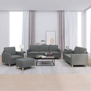 Loungeset 4-delig stof donkergrijs