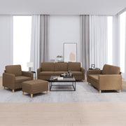 Loungeset 4-delig stof bruin