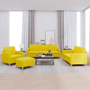 Loungeset 4-delig stof lichtgeel