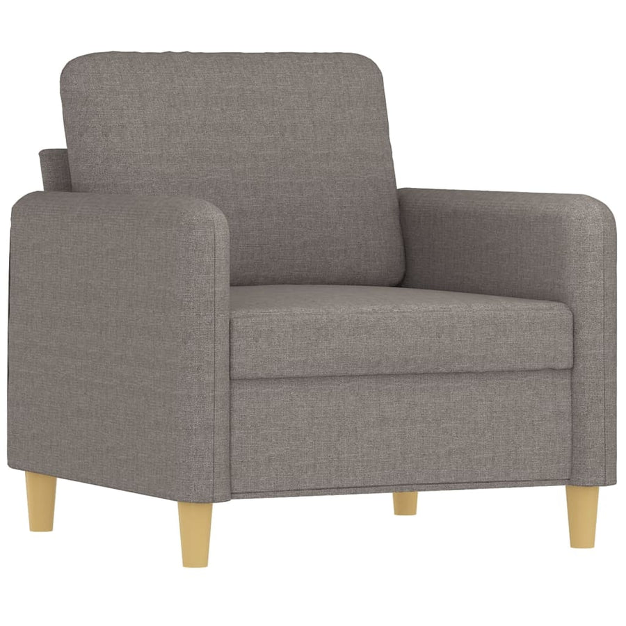 4-Delige Loungeset Met Kussens Stof Taupe met kussens en voetenbankje