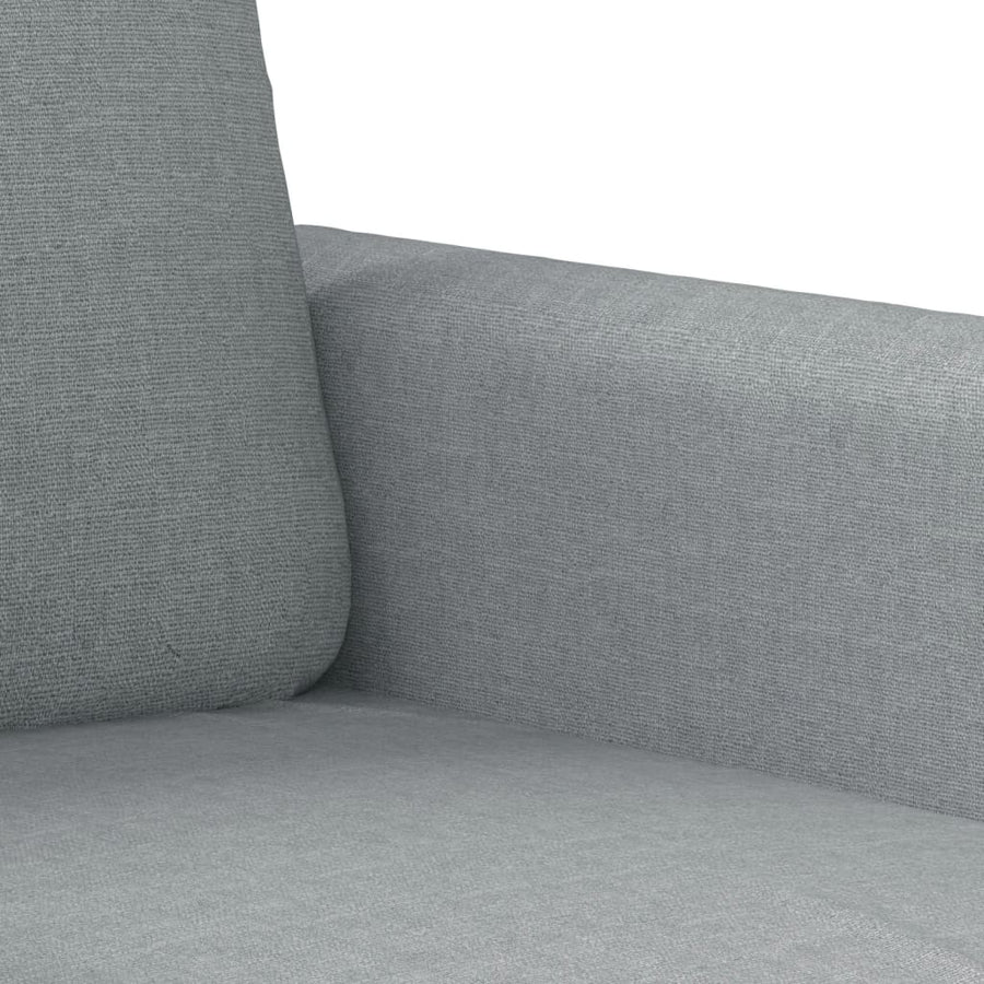 3-delige Loungeset met kussens stof lichtgrijs Lichtgrijs met kussens