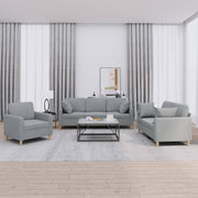 Loungeset 3-delig stof lichtgrijs
