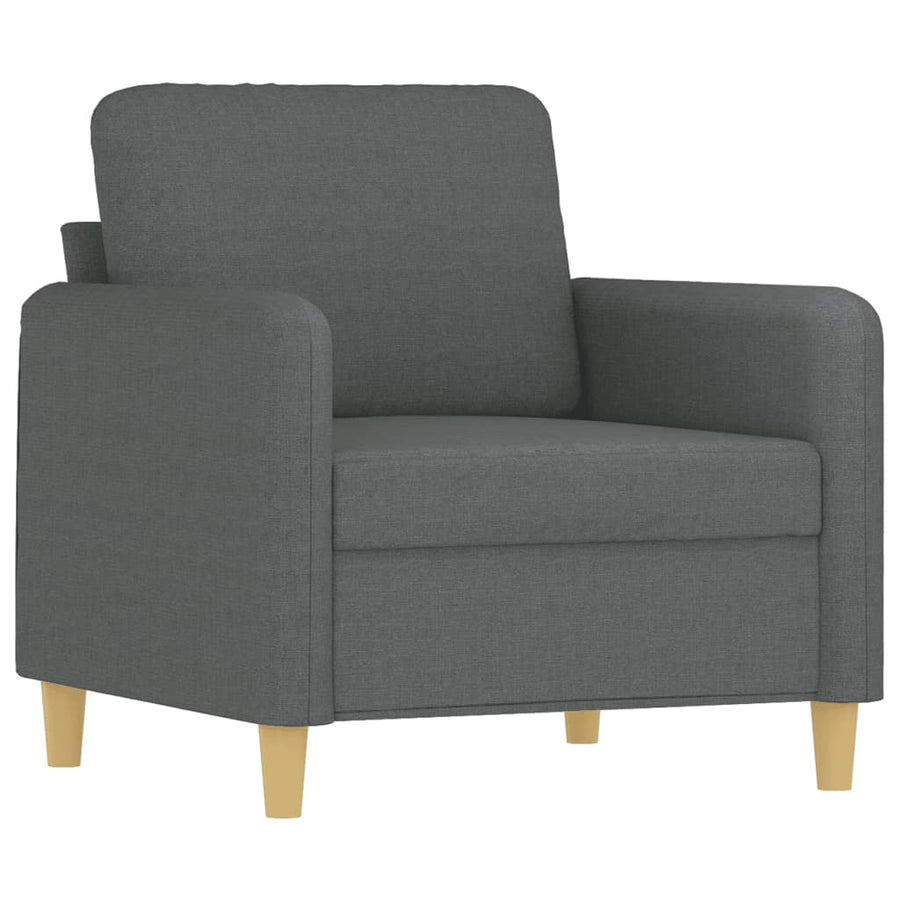 3-Delige Loungeset Stof Donkergrijs met kussens