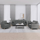 Loungeset 3-delig donkergrijs stof