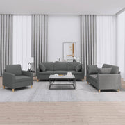 Loungeset 3-delig donkergrijs stof