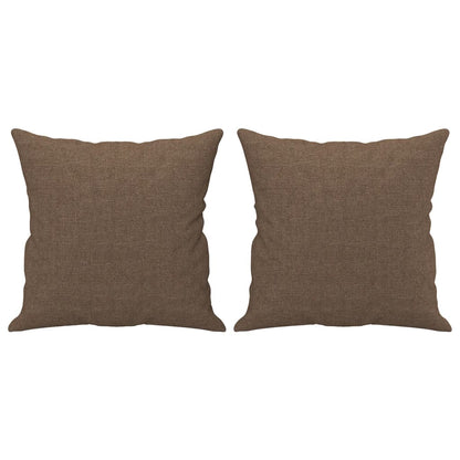 3-delige Loungeset met kussens stof bruin Bruin met kussens