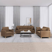 Loungeset 3-delig stof bruin