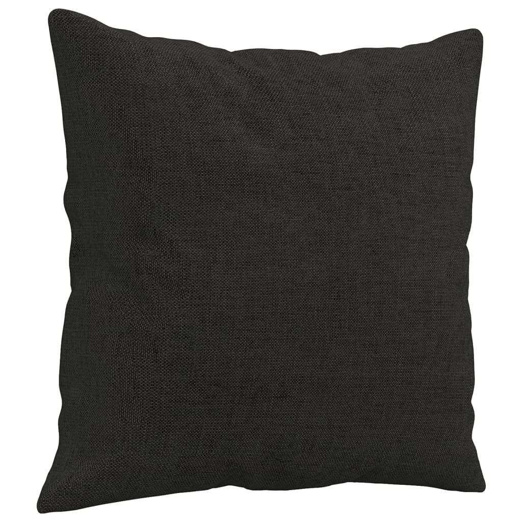 3-delige Loungeset met kussens stof zwart Zwart met kussens