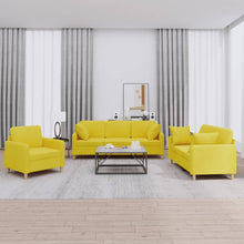 3-Delige Loungeset Stof Lichtgeel