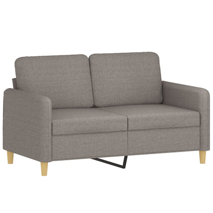 3-delige Loungeset met kussens stof taupe Taupe met kussens
