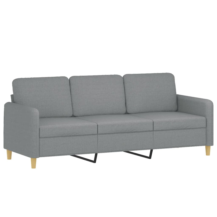 4-Delige Loungeset Met Kussens Stof Lichtgrijs met kussens en voetenbankje