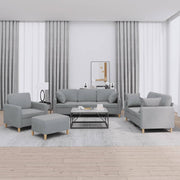 Loungeset 4-delig stof lichtgrijs