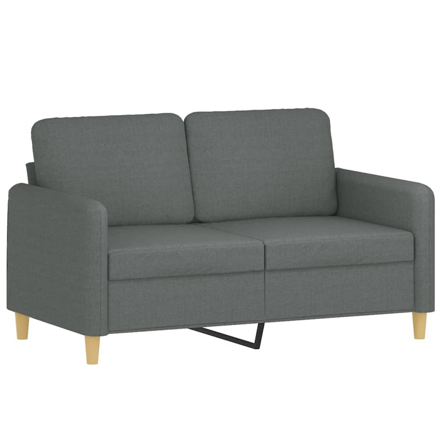 4-Delige Loungeset Met Kussens Stof Donkergrijs met kussens en voetenbankje