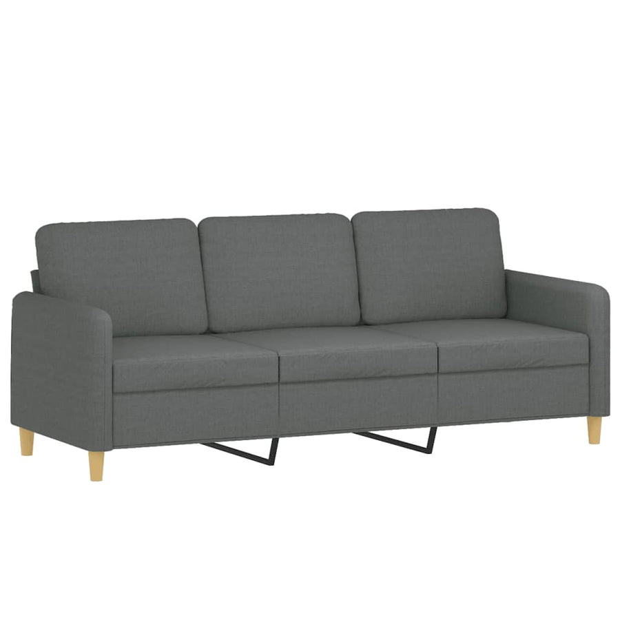 4-Delige Loungeset Met Kussens Stof Donkergrijs met kussens en voetenbankje