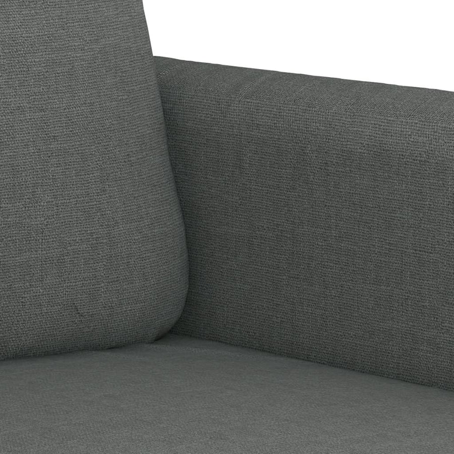4-Delige Loungeset Met Kussens Stof Donkergrijs met kussens en voetenbankje