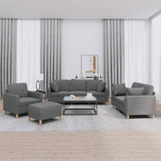 Loungeset 4-delig donkergrijs stof