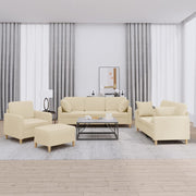 Loungeset 4-delig stof crèmekleurig