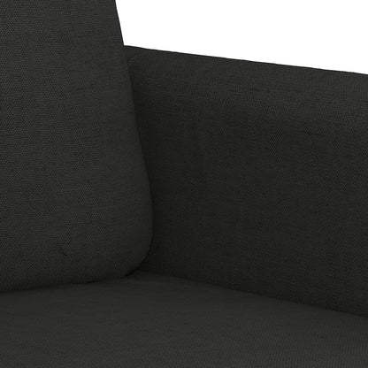 4-Delige Loungeset Met Kussens Stof Zwart met kussens en voetenbankje