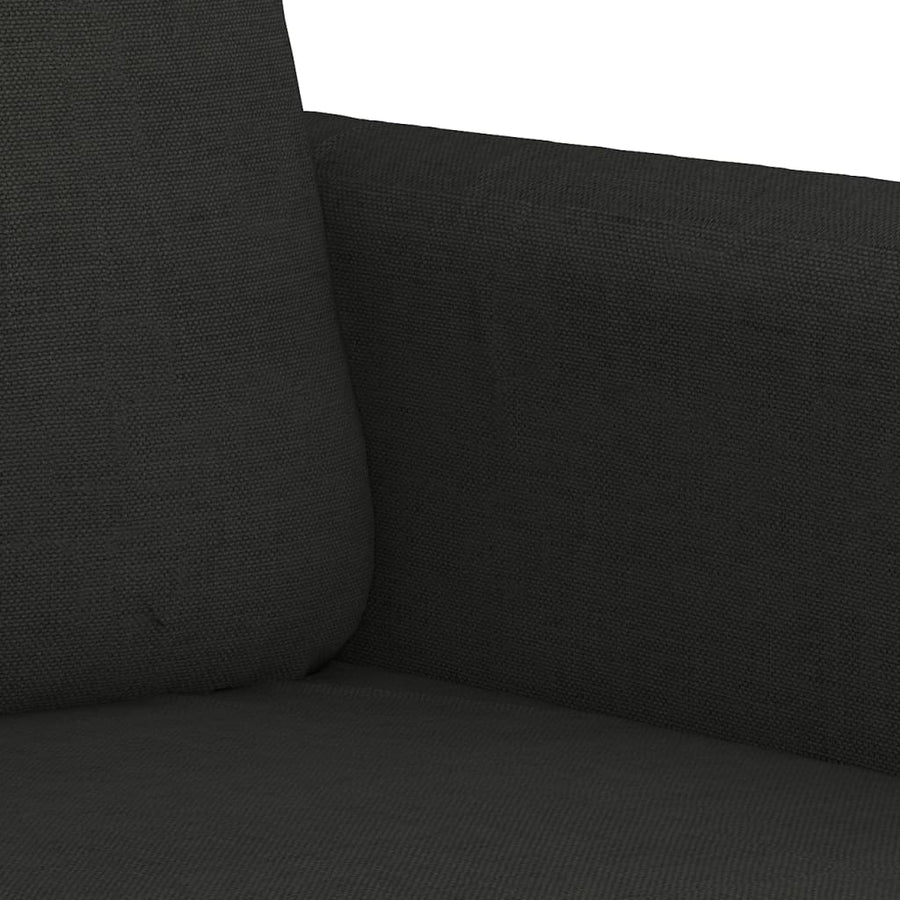 4-Delige Loungeset Met Kussens Stof Zwart met kussens en voetenbankje