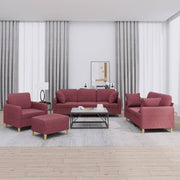 Loungeset 4-delig stof wijnrood