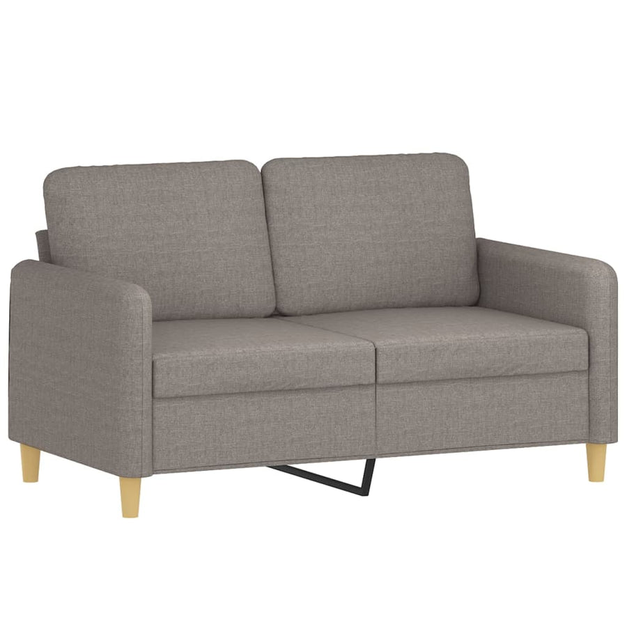 4-Delige Loungeset Met Kussens Stof Taupe met kussens en voetenbankje