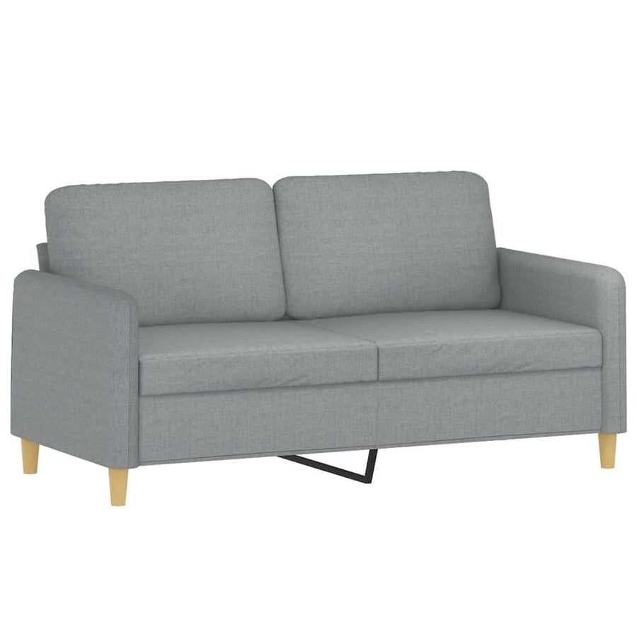 2-Delige Loungeset Stof Lichtgrijs met kussens