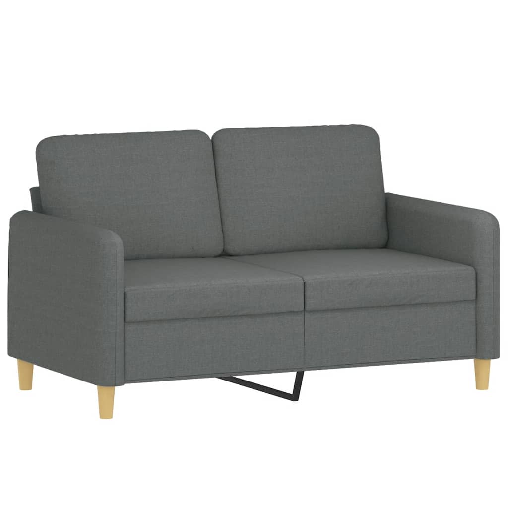 2-delige Loungeset met kussens stof donkergrijs Donkergrijs met kussens