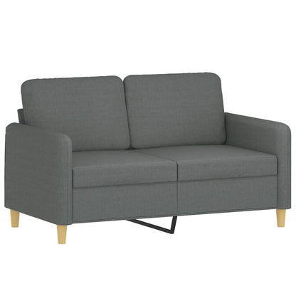 2-delige Loungeset met kussens stof donkergrijs Donkergrijs met kussens
