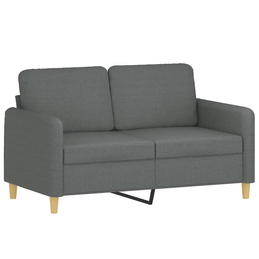 2-delige Loungeset met kussens stof donkergrijs Donkergrijs met kussens