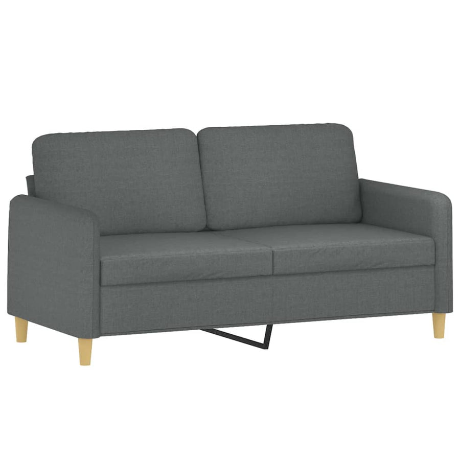 2-delige Loungeset met kussens stof donkergrijs Donkergrijs met kussens