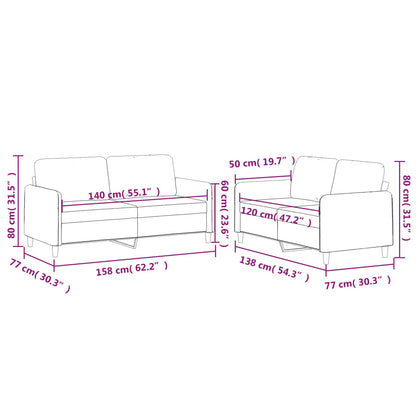 2-delige Loungeset met kussens stof donkergrijs Donkergrijs met kussens