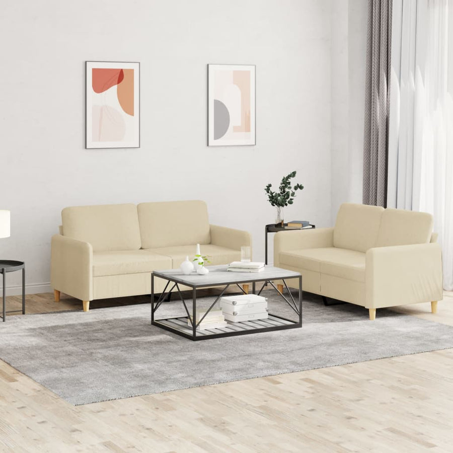 3-Delige Loungeset Met Kussens Stof