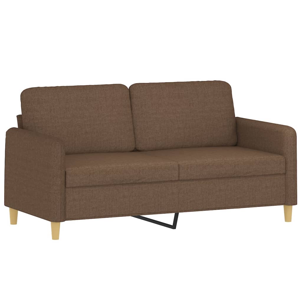 2-delige Loungeset met kussens stof bruin Bruin met kussens