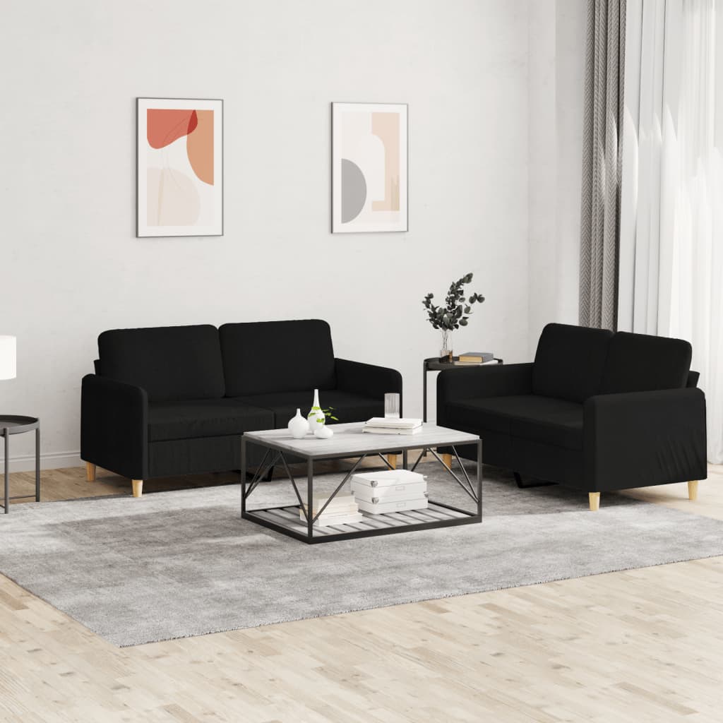 3-Delige Loungeset Met Kussens Stof