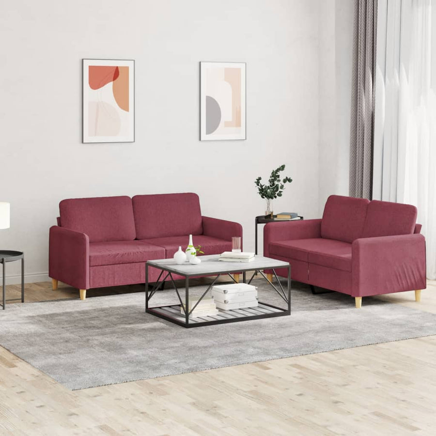 3-Delige Loungeset Met Kussens Stof