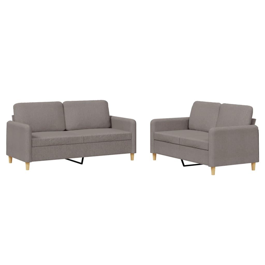 2-Delige Loungeset Stof Taupe met kussens