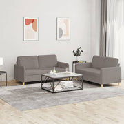 2-piece Lounge Set with cushions fabric taupe