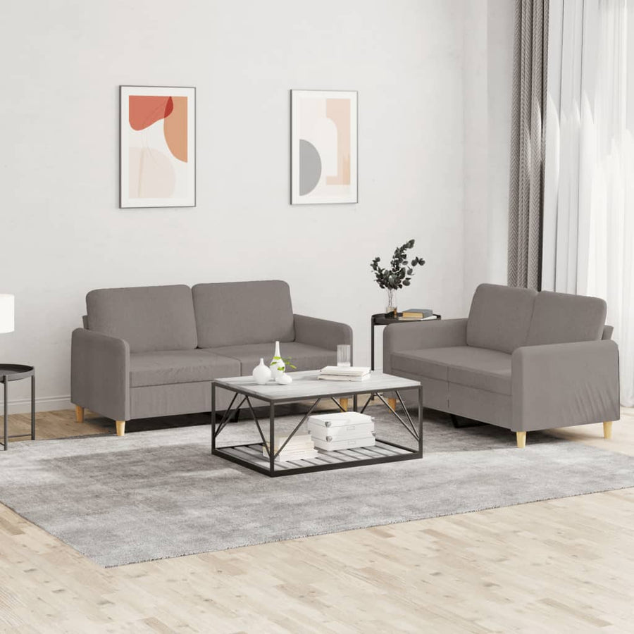 3-Delige Loungeset Met Kussens Stof