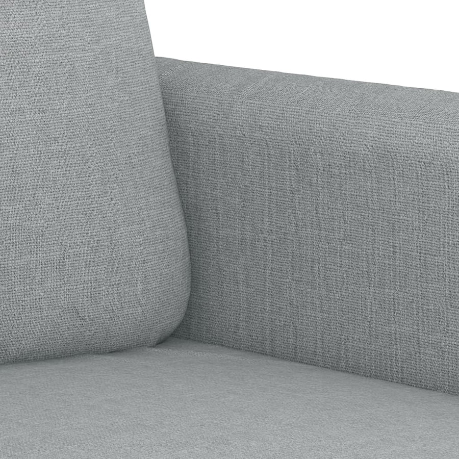 3-Delige Loungeset Met Kussens Stof Lichtgrijs met kussens en voetenbankje