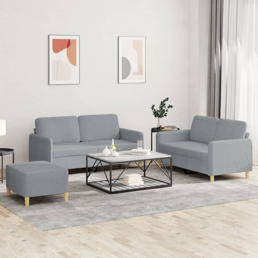 3-Delige Loungeset Met Kussens Stof
