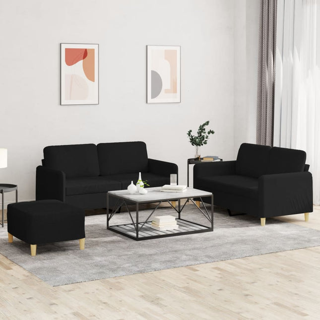 3-Delige Loungeset Met Kussens Stof