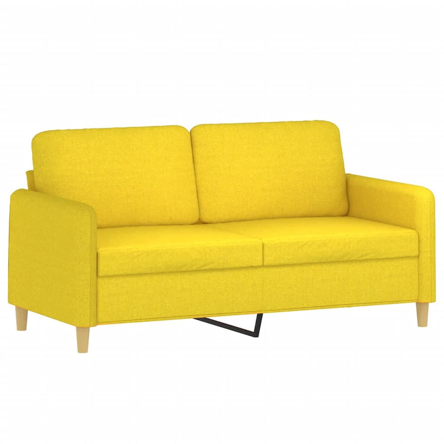 3-Delige Loungeset Met Kussens Stof Lichtgeel