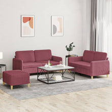 3-Delige Loungeset Met Kussens Stof Wijnrood