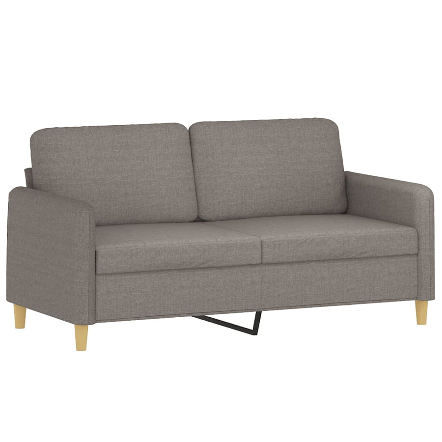 3-Delige Loungeset Met Kussens Stof Taupe met kussens en voetenbankje
