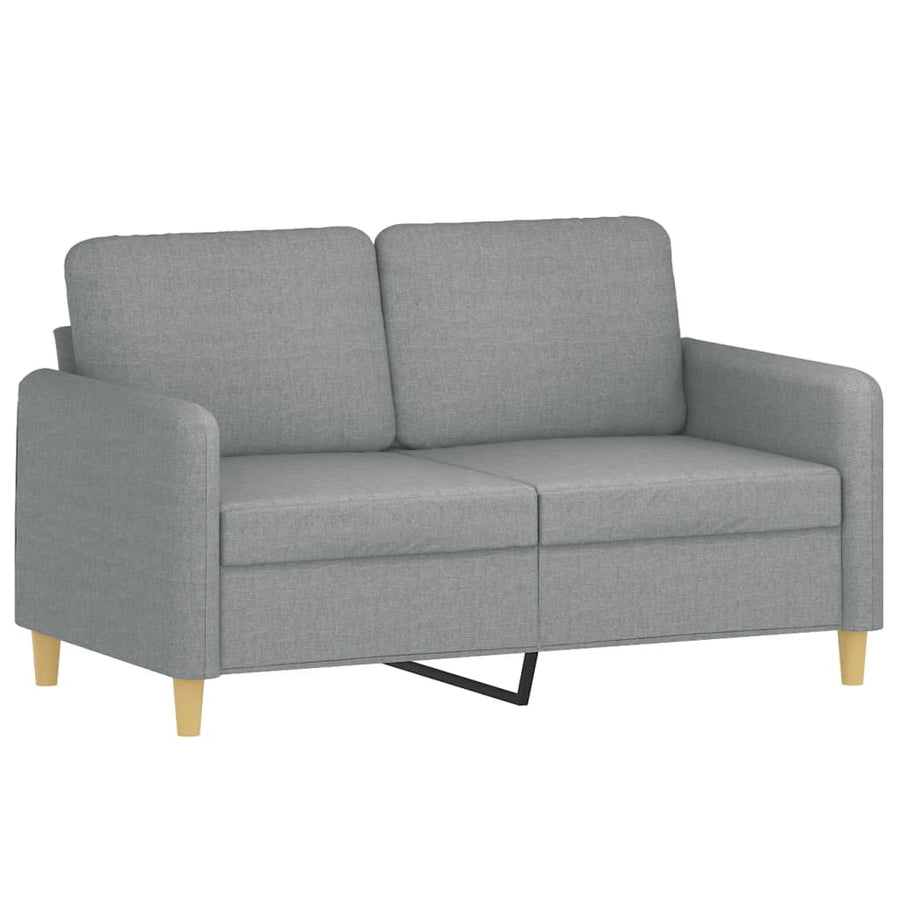 2-delige Loungeset met kussens stof lichtgrijs Lichtgrijs met kussens
